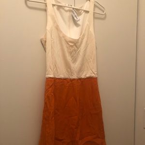 olcay gulsen orange silk dress xs